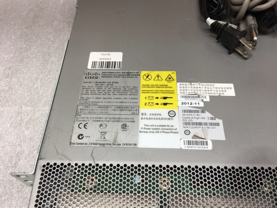 Cisco Nexus N2K-C2248TP-E-1GE 48-Port 1000BASE-T Fabric Extender Switch Dual PSU - Image 4 of 4