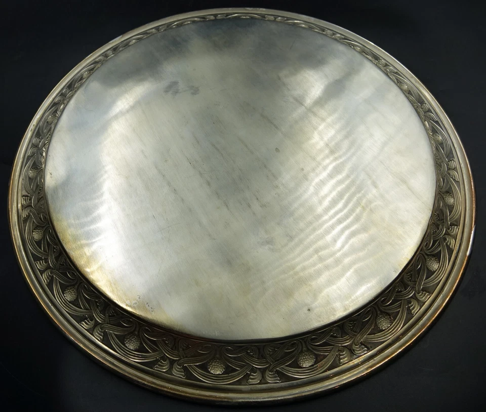 MARAVILLOSA BANDEJA SALVADORA CAMARERO REDONDEADA PLATEADA ALEMANA ART NOUVEAU WMF ca 1890 Foto 4 de 4
