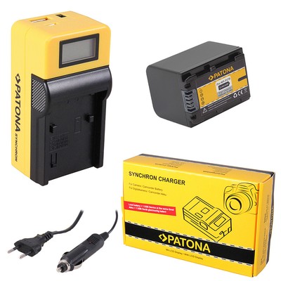 Batteria Patona NP-FV70 Con Caricabatteria Da Casa E Auto Per Sony HDR-XR500VE E XR520