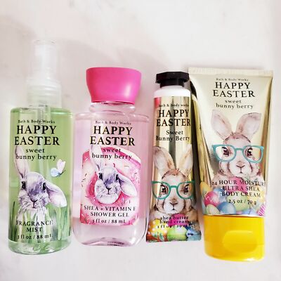 3x BATH and BODY WORKS Happy Easter Sweet Bunny Berry body