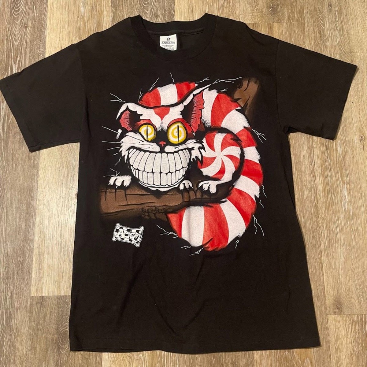 90s “Alice in Wonderland” print T-shirt Alice in Wonderland Vintage 90s Andazia Cheshire Cat Single