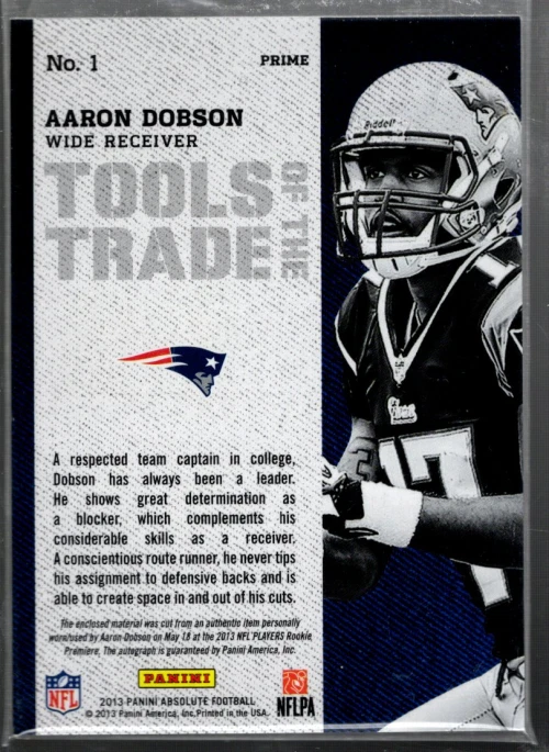 B5175- 2013 Absolute Tools of Trade Material Autographs Prime #1 Aaron Dobson/25 - Image 2 of 2