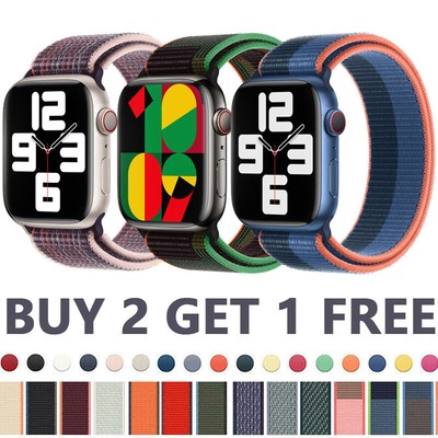 Nylon For Apple Watch 9 8 7 6 5 4 SE Ultra 2 44/41/45/49mm Band Strap Sport Loop