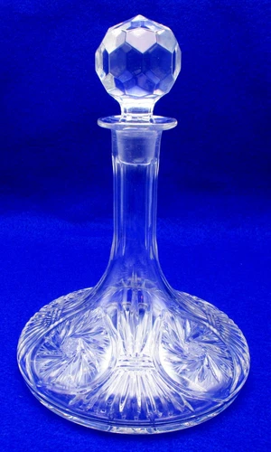 Vintage Lausitzer LA2 Cut Cordial Brandy Cognac Whiskey Liquor Decanter