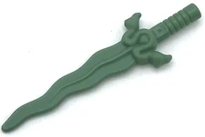 Lego New Sand Green Minifigure Weapon Sword Curved Blade and Elaborate Hilt 