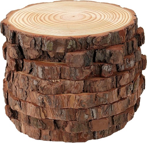 8Pcs 8-9 inch Natural Wood Slices for Centerpieces, Large Unfinished Wood