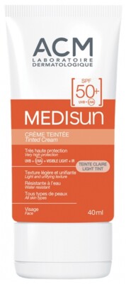 Acm medisun tinted cream light SPF50+  invisible protection resistant to water 