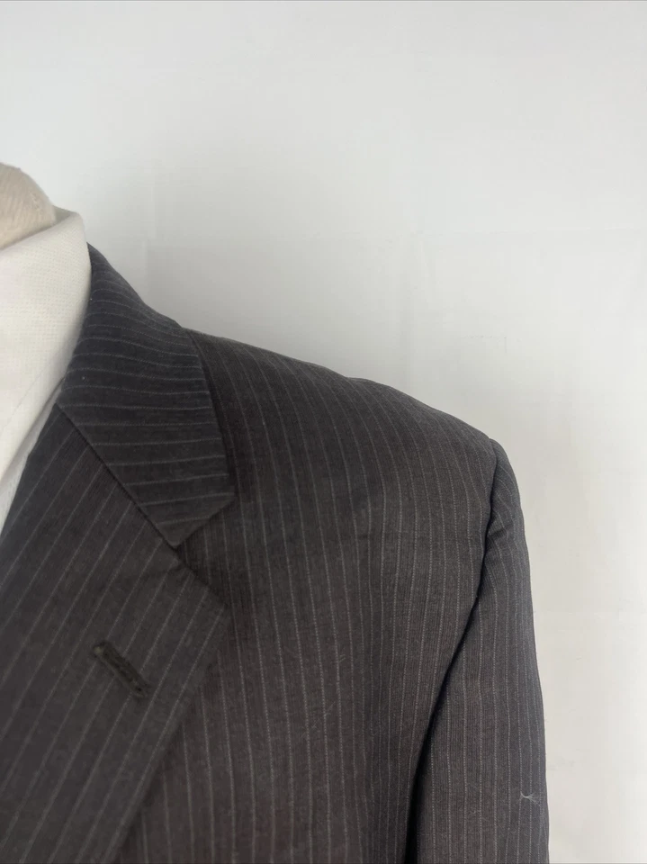 Мужской коричневый полосатый шерстяной блейзер Alfani 48R $295 - Изображение 2 из 4