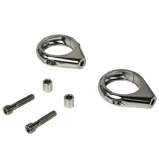360 TWIN MOTORCYCLE TURN SIGNAL RELOCATION CLAMPS CHROME 49MM  