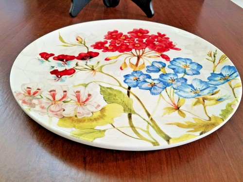 Plato para servir de cerámica Pier One 1 Imports multicolor floral 11" redondo - Imagen 2 de 5