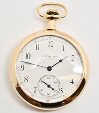 1904 Elgin 7 Jewel Open Face Gold Filled Pocket Watch WATCH356