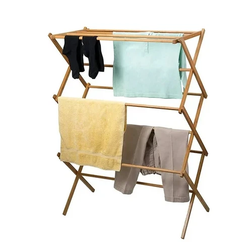 Home-it Bamboo Wooden Clothes Drying Rack - Thumbnail 5