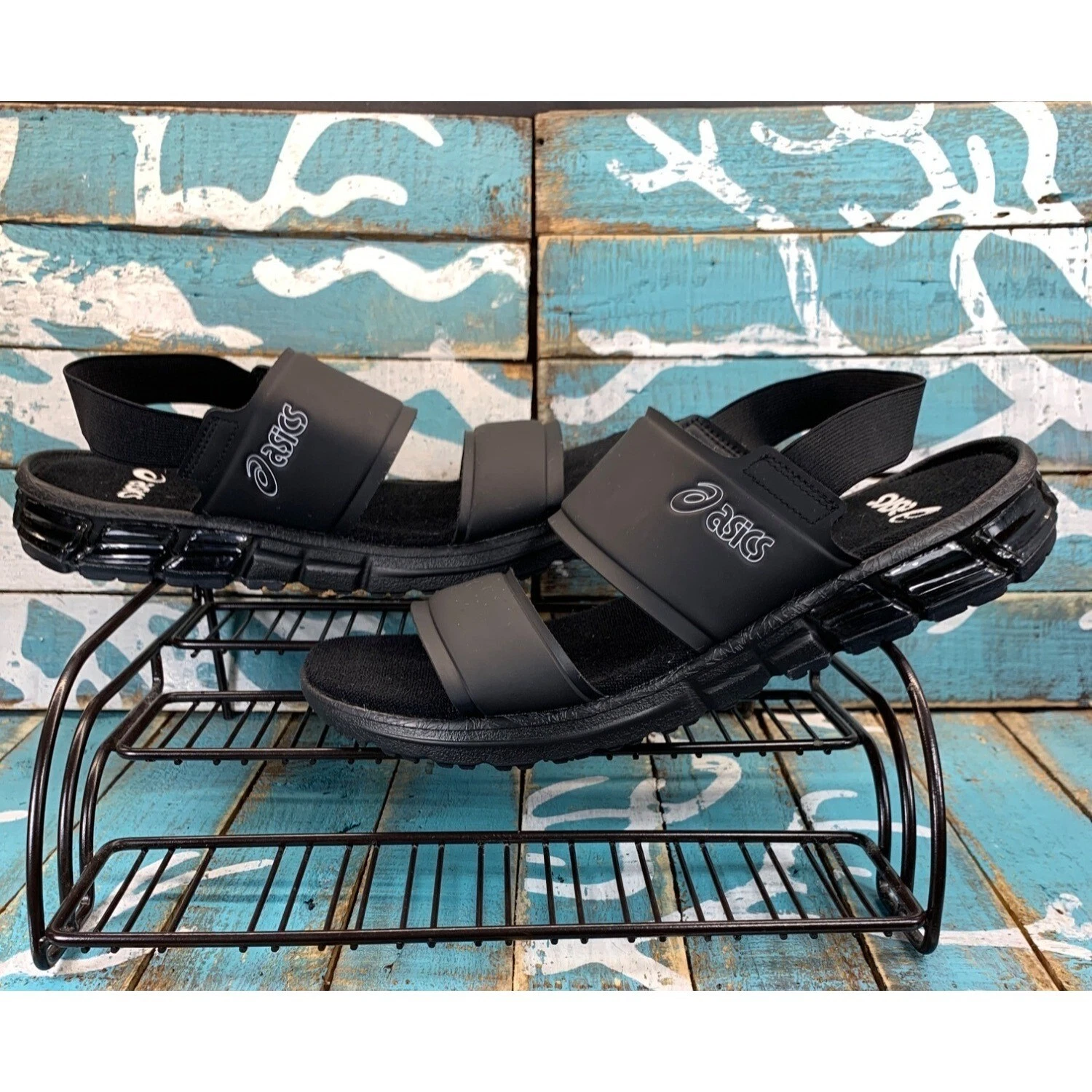 SANDALI ASICS GEL QUANTUM 90 SD FO NUOVI UOMO TAGLIA 11 NERO BIANCO