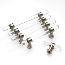 Acrylic Drawer Pulls Brushed Nickle Kitchen Cabinet Handle Cabinet Handles Knobs