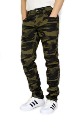 MEN'S CAMO TWILL STRETCH SKINNY JEANS *3 COLORS VICTORIOUS | eBay