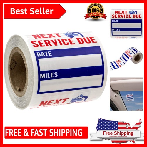 Durable 2"x2" Oil Change Reminder Stickers - 100 Pack for Car Maintenance