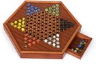 Luxurious Large 15-Inch Chinese Checkers Set - Premium Wooden Board Game family.