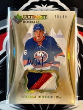 2023-24 UD Ultimate Collection #121 William Dufour Patch Auto /99 RC Islanders