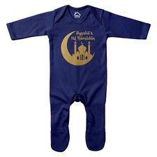 Personalised Babies First Eid Mubarak Festival Romper Boys Girls Baby 1st Ram...