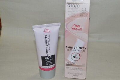 Wella SHINEFINITY Zero Lift Glaze 2 oz NIB -- LIGHTEST BLONDE NATURAL 010/0