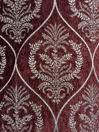 5 colors Damask fabric silver pattern on chenille 60" wd upholstery sold by yard - Picture 11 of 20