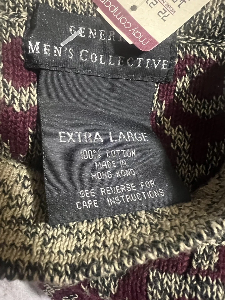 Suéter Tejido Cuello Simulado Geométrico Borgoña Colección Genera Vintage Talla XL NUEVO CON ETIQUETAS Foto 3 de 4