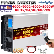 4000W 5000W 8000W 12V 24V 48V 60V 72V to 110V 220V Pure Sine Wave Power Inverter