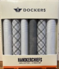 GENUINE LEVI STRAUSS  CO DOCKERS 2018 BRAND HANDKERCHIEFS 6 PACK 100 COTTON