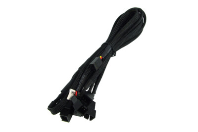 (13,17 EUR/m) Phobya Y-Kabel 3Pin Molex auf 6x 3Pin Molex | Schwarz 60cm