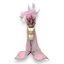 BARBIE DOLL DRESS I LOVE LUCY GETS IN PICTURES PINK & SILVER SHOWGIRL Head Dress