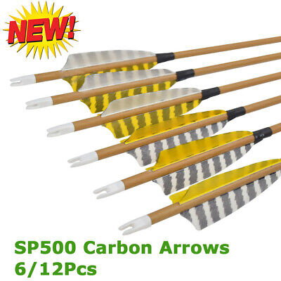 30" Carbone flèches SP500 Arbre de la Turquie Feather Cible Bow Hunting Archery pratique