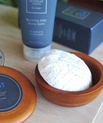 NGT For Men by Nougat London Shaving Soap in a Wooden Bowl