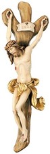 Crocifisso Croce con Corpo di Cristo in Legno della Val Gardena Varie Dimensioni