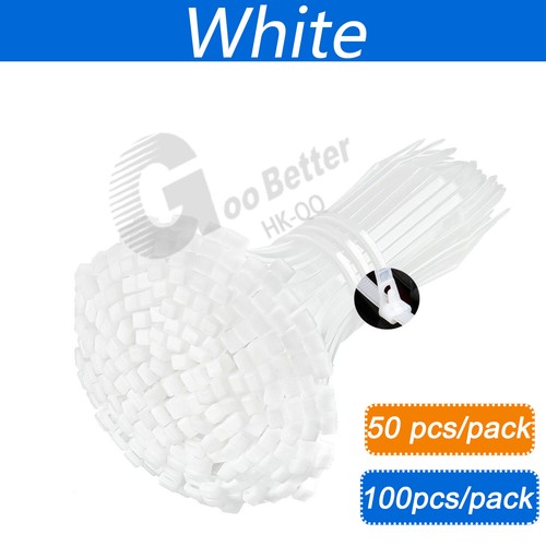 Releasable Cable Ties Reusable 6 Colours Natural Nylon Plastic Zip Tie Wraps - Picture 9 of 14
