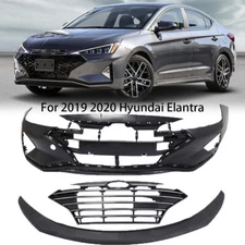 Front Bumper Cover & Grille Assembly Kit Fits For 2019-2020 Hyundai Elantra