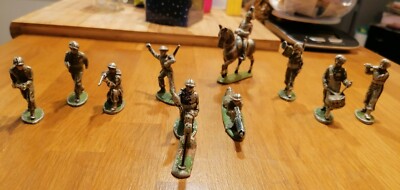 Lot De 10 Figurines Soldats De Plomb Anciens – Collection Militaire Rare – Vintage