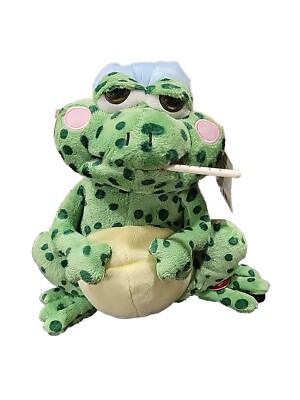 Cuddle Barn Fever Frog 11'' Green Stuffed Plush Get Well Soon Singing Dancing