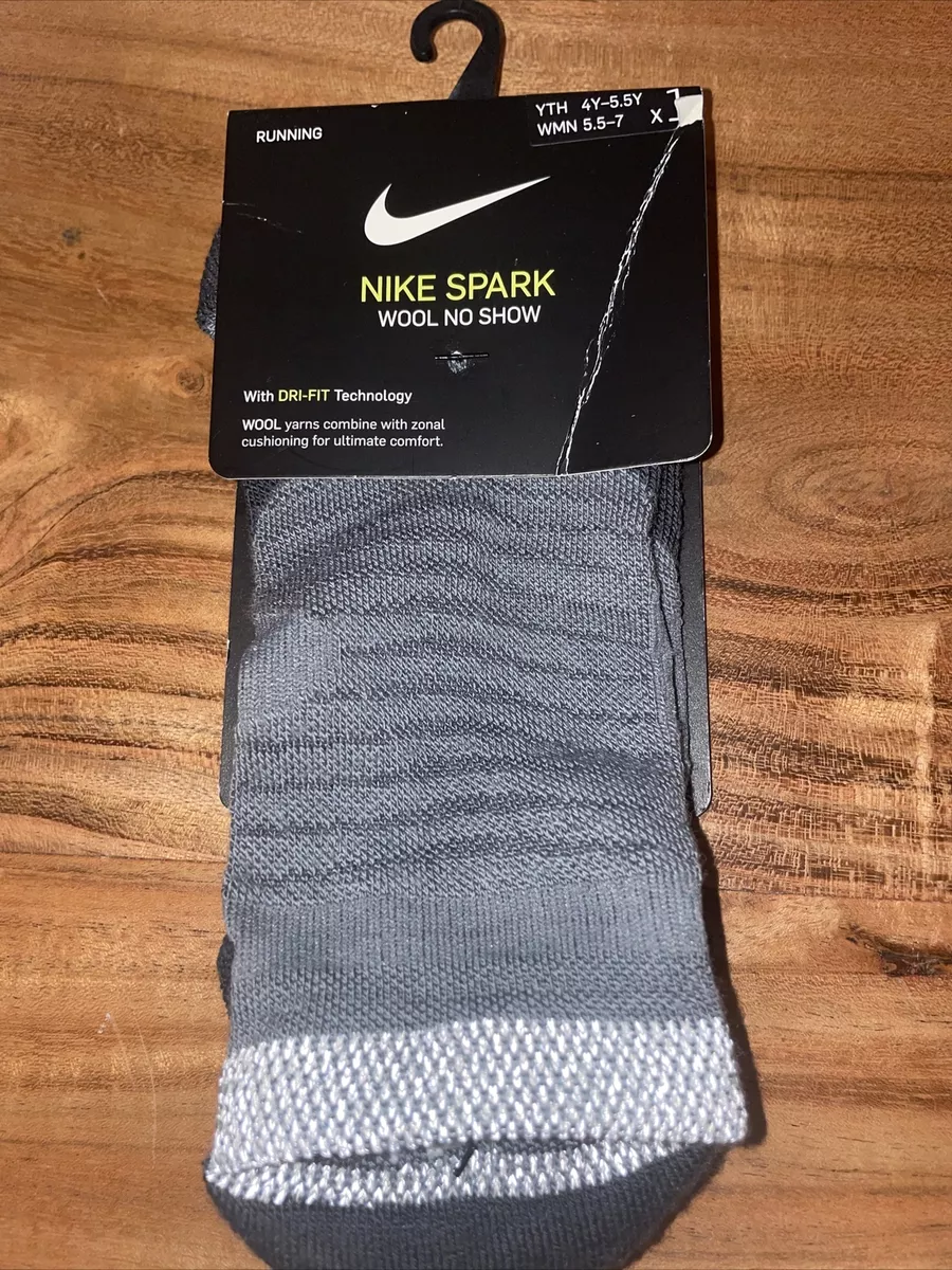 oscuridad vistazo Gimnasio Nike Spark Wool Running/Training Gray No Show Socks Size M4-5.5 W5.5-7 |  eBay