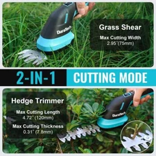 DURATECH Cordless Hedge Trimmer 2-in-1 Versatile Trimmer for Garden,Yard,Lawn