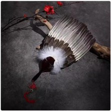 Chinese Style Feather Fan Handmade Ancient Style Craft Feature Fan Folding Fan