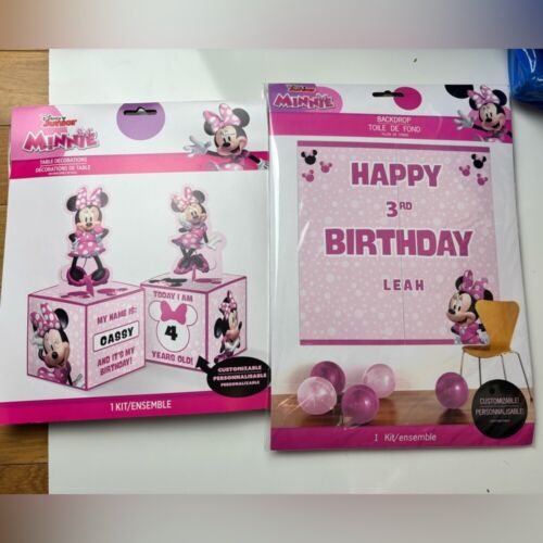 Minnie mouse customizable birthday decorations