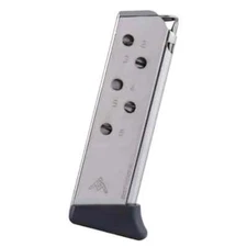Walther PPK 6 RD .380 ACP nickel finger grip Mec-Gar MGWPPKFRN