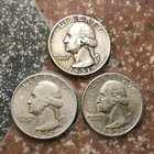 1951 Washington Quarters P,D,S - Very Fine - 3 Coin Lot - 18.65 G .900 Fine