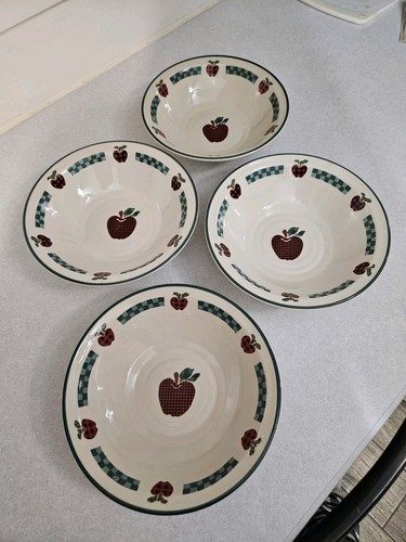 International China AppleJack Set Of 4 Soup Salad Cereal Bowls 8" - Picture 4 of 8