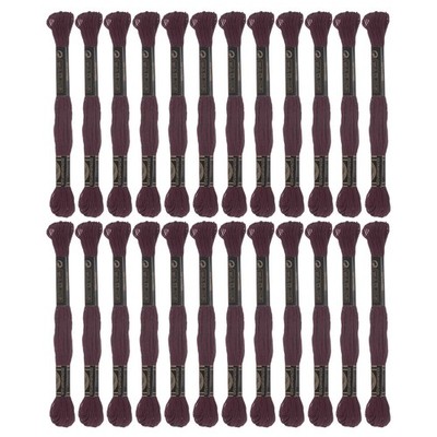2pcs 12 Skeins Embroidery Floss Egyptian Cotton Cross Stitch Thread, Deep Brown
