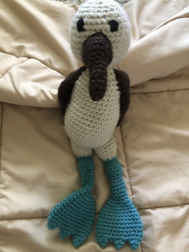 HANDMADE Crochet Blue Footed Booby Bird Plush Plushie Doll Handmade Toy 14Inches
