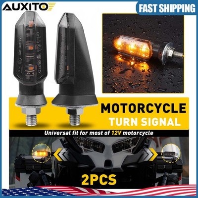 2x Motorcycle Turn Signal Light Amber Blinker Indicator For Harley Street Glide
