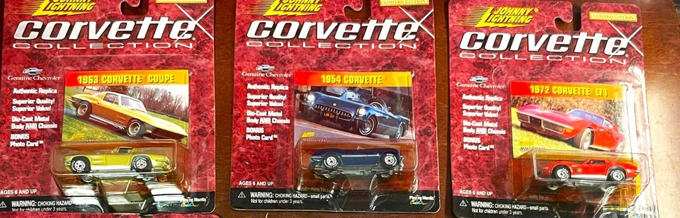 👀🔥🔥 ~ Johnny Lightning Corvette Collection VINTAGE WHITE LIGHTNINGS LOT OF 6 - Image 3 of 4