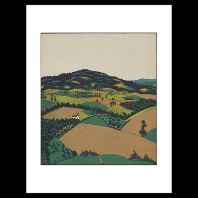 Edward McKnight Kauffer - The North Downs (1915) Art Card Print
