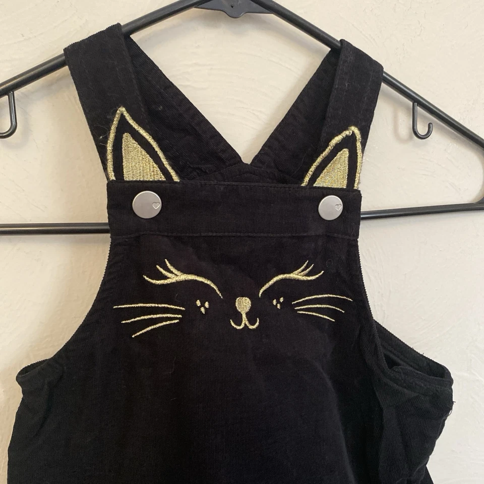 NUEVO CON ETIQUETAS Children’s Place Negro Gato Jersey 2T Pana Halloween Fiesta Borde Dorado Nuevo con Etiquetas Foto 2 de 4